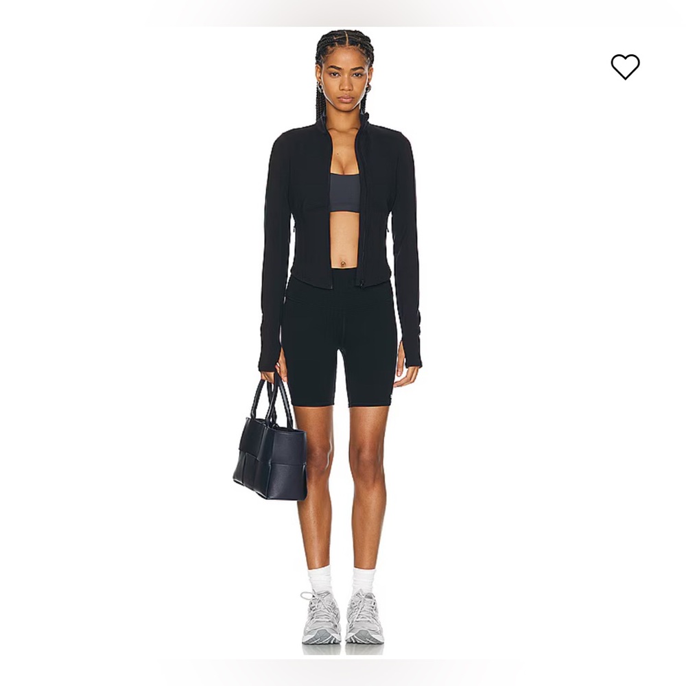 NWT Alo Yoga Airbrush Corset Full Zip Jacket Size Small Black Athleisure - Picture 5 of 14
